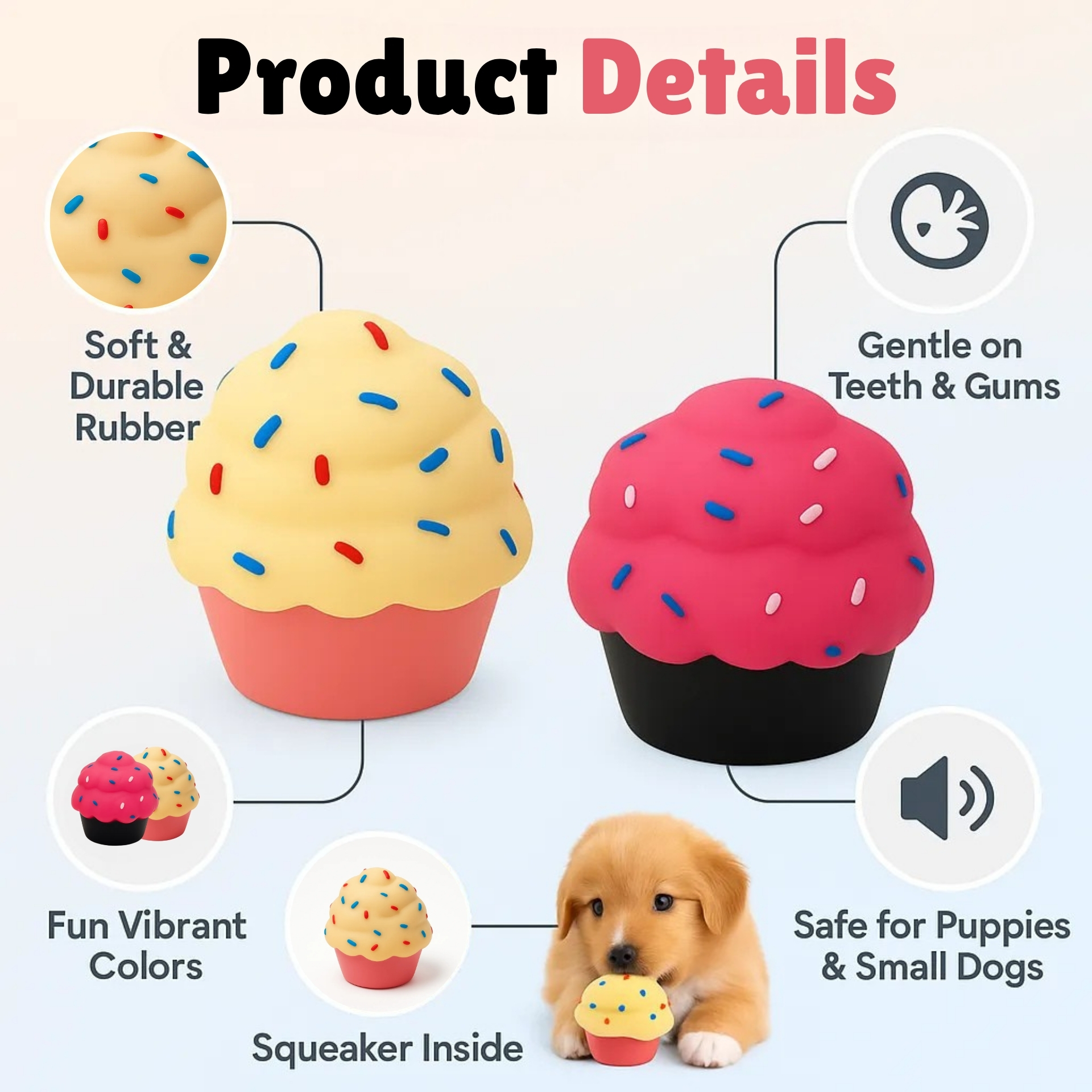 Cup Cake Squeaky Toy - Image 4