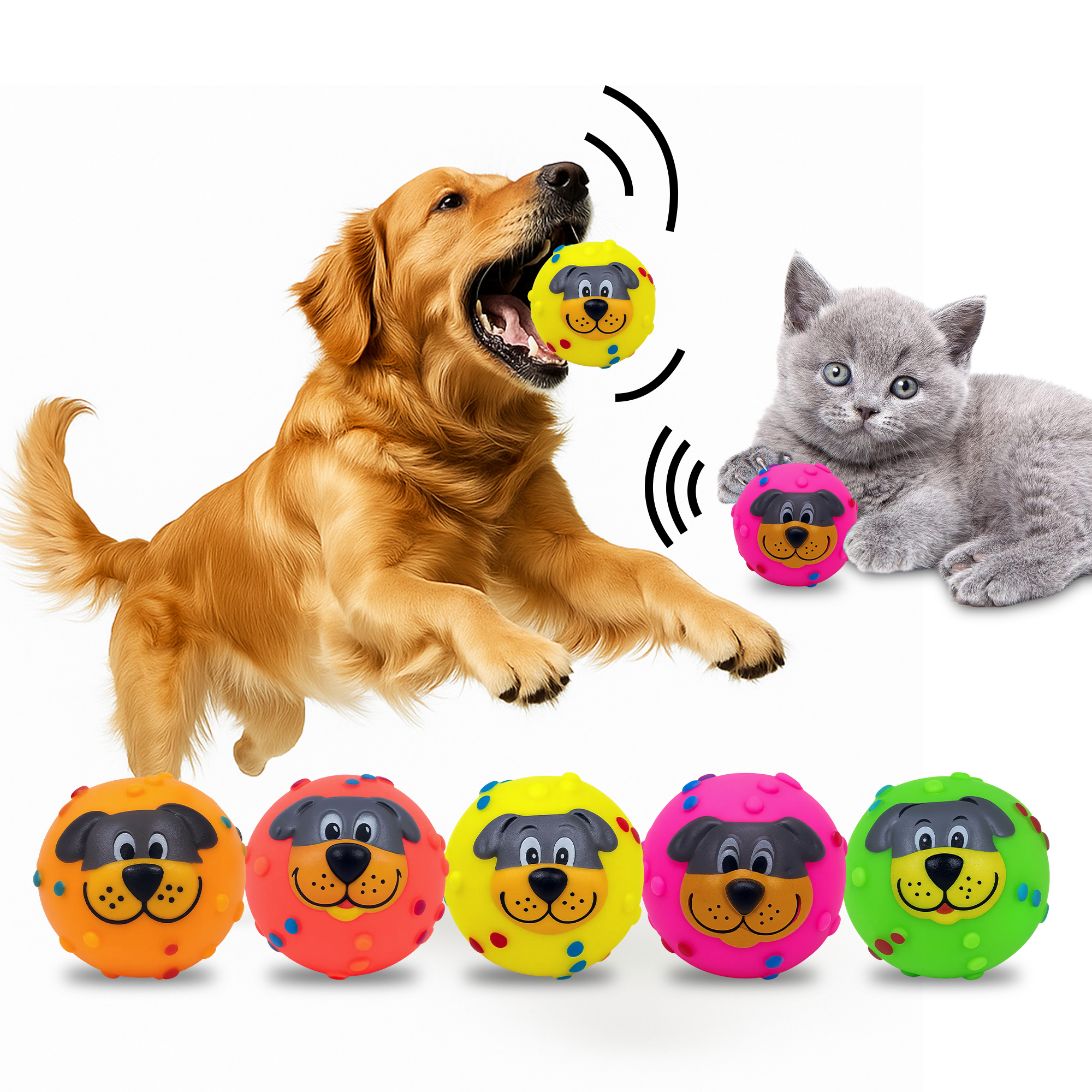 Face Ball Squeaky Toy