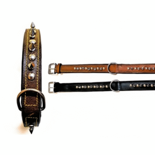 Leather Spike Collar - M