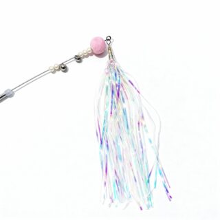 Sparkle Tassel Cat Teaser Wand with Pearls & Bell Toy