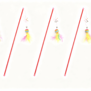 Rainbow Cat Teaser Wand Multi-Pack with Feather Ball & Bell