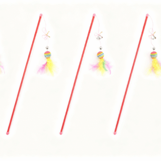 Rainbow Cat Teaser Wand Multi-Pack with Feather Ball & Bell