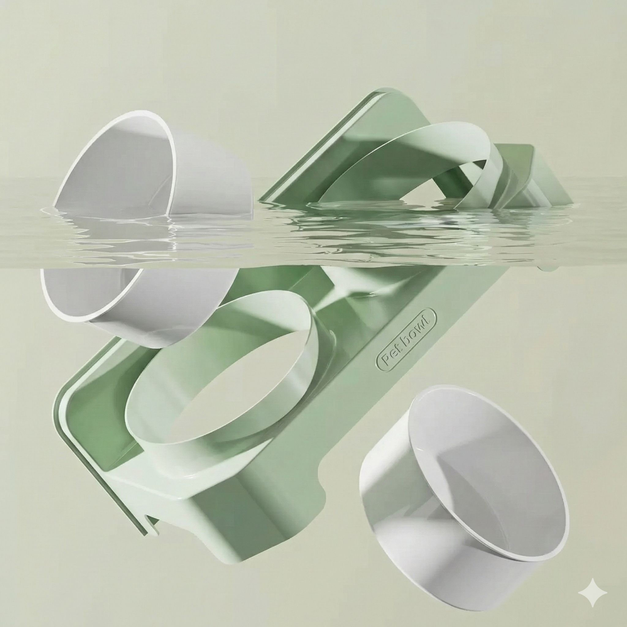 Korean Double Pet Feeding Bowl - Image 3