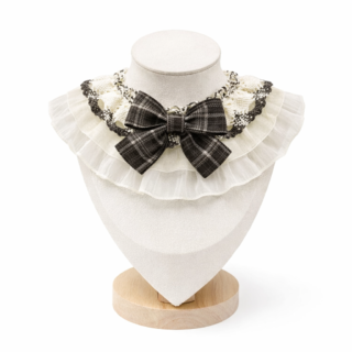 Bow lace pet neckwear black