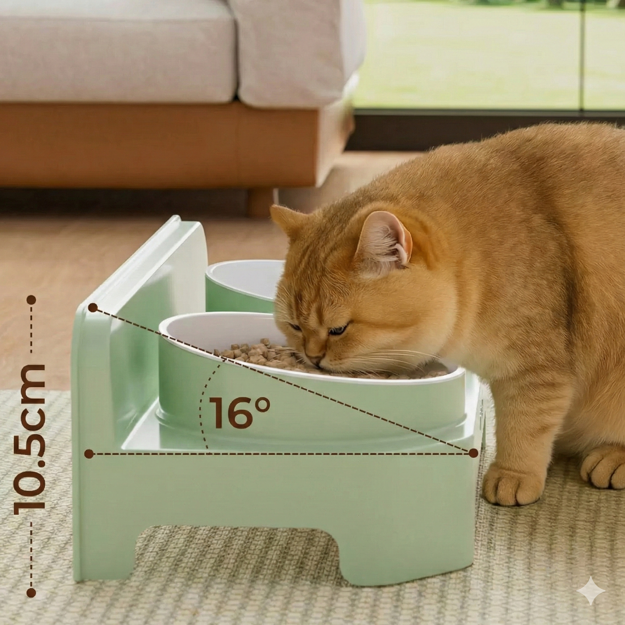 Korean Double Pet Feeding Bowl - Image 2