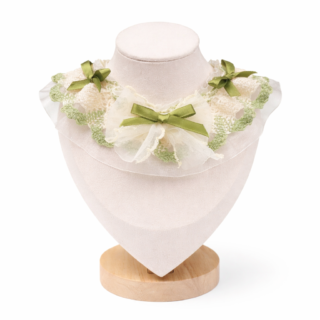 Floral lace pet neckwear cream