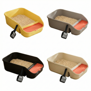 Semi-Closed Cat Litter Pan