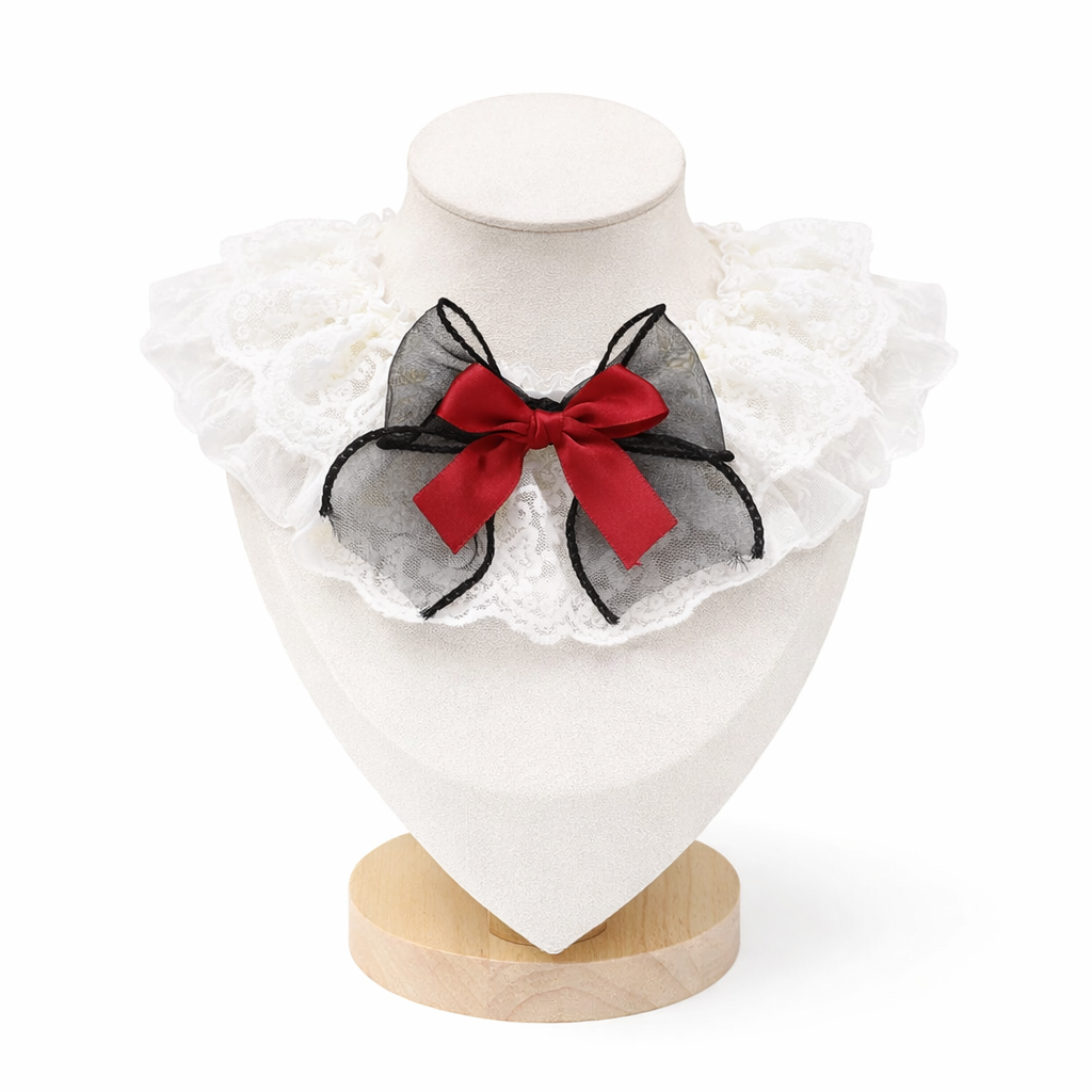 Party bow pet neckwear red grey