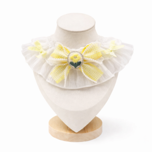 Premium floral pet neckwear yellow small