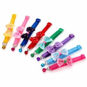 10mm Bow Tie Cat Collar Wholesale Adjustable Cat Collar with Bell