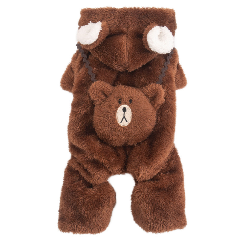 Bear Pet Hoodie Wholesale XS Size Soft Winter Jumpsuit for Dogs and Cats