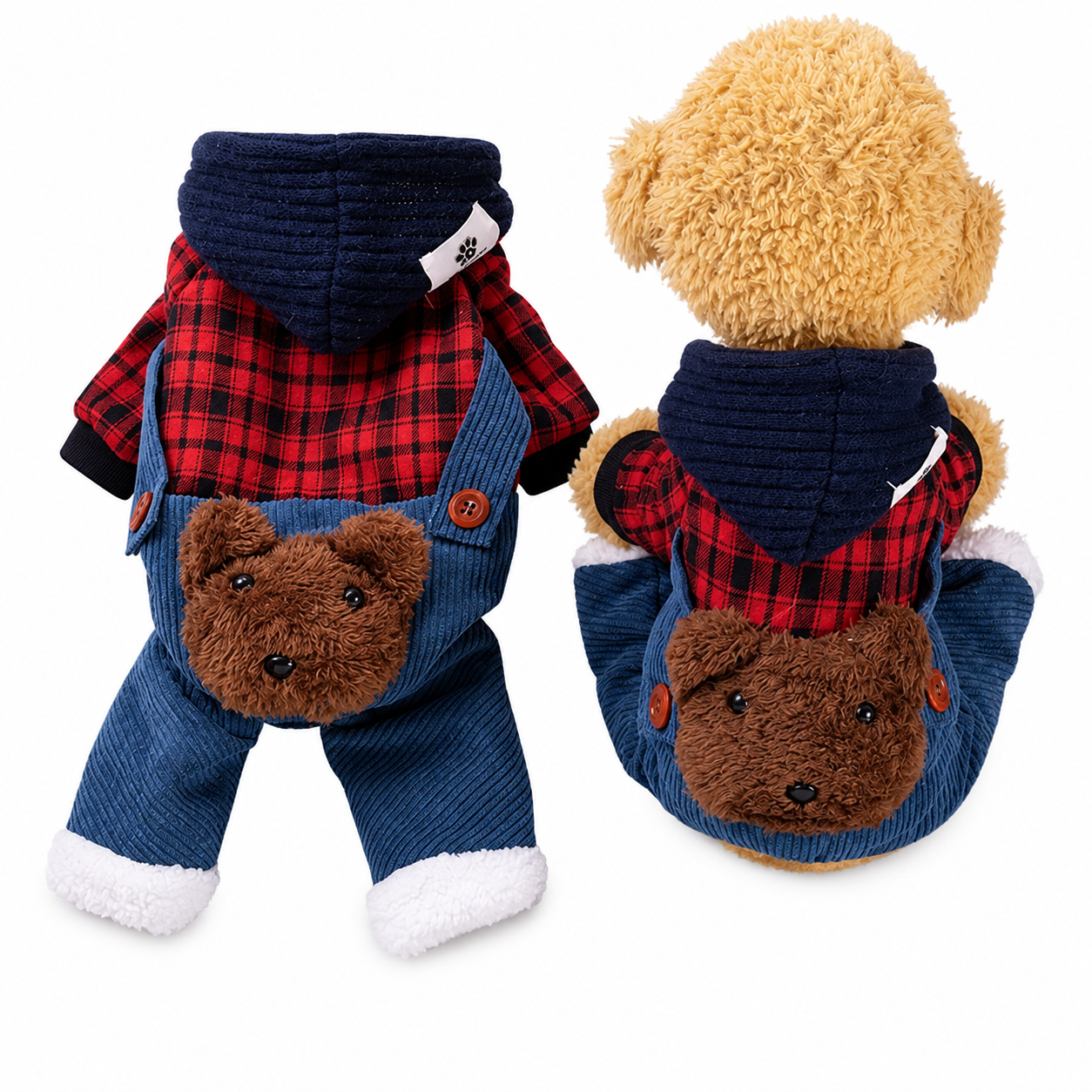 Bear Pocket Pet Hoodie Wholesale XS Size Winter Jumpsuit for Dogs and Cats