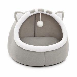 Cozy Kitty Cave Bed S Size with Arctic Fleece and High-Resilience PP Cotton