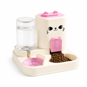Automatic Pet Feeder and Water Dispenser with Gravity Water Bottle for Cats and Dogs