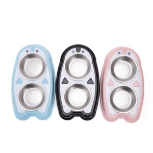 penguin double pet bowl wholesale