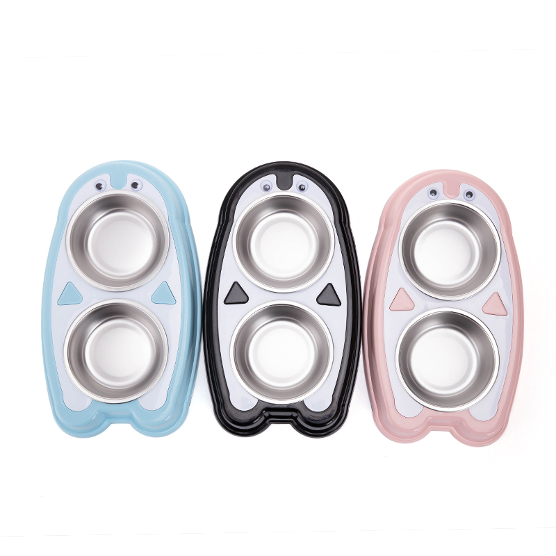 penguin double pet bowl wholesale
