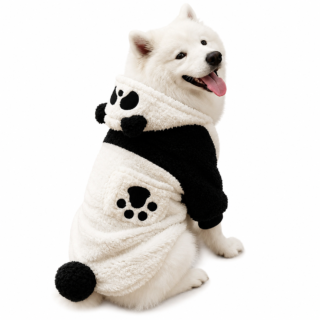 Panda Dog Hoodie Wholesale Plush Winter Pet Clothing