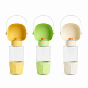 Wholesale Portable Pet Water and Food Bottle 350ml Water 200ml Food Travel Feeder