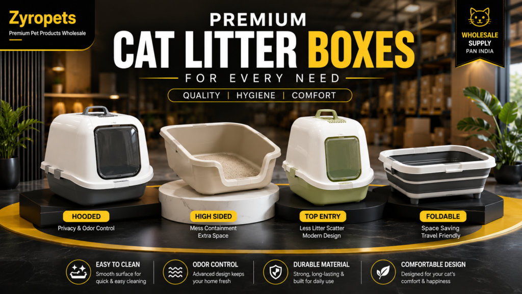 Premium Cat Litter Boxes Wholesale India for Pet Shops and Distributors
