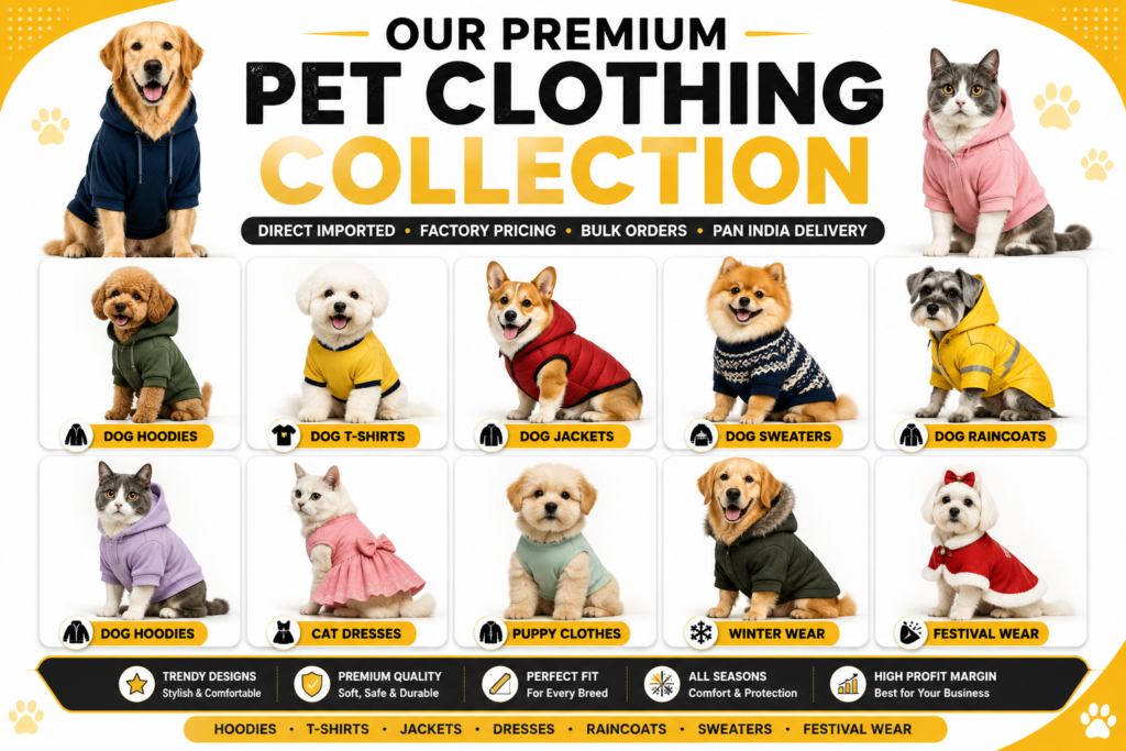 Premium Pet Clothing Collection featuring wholesale dog & cat clothes in India